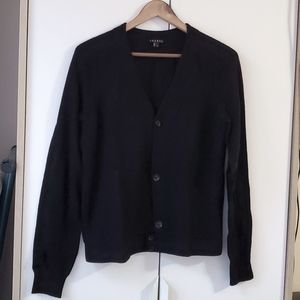 Theory men's black cardigan / sweater button down,  black, L